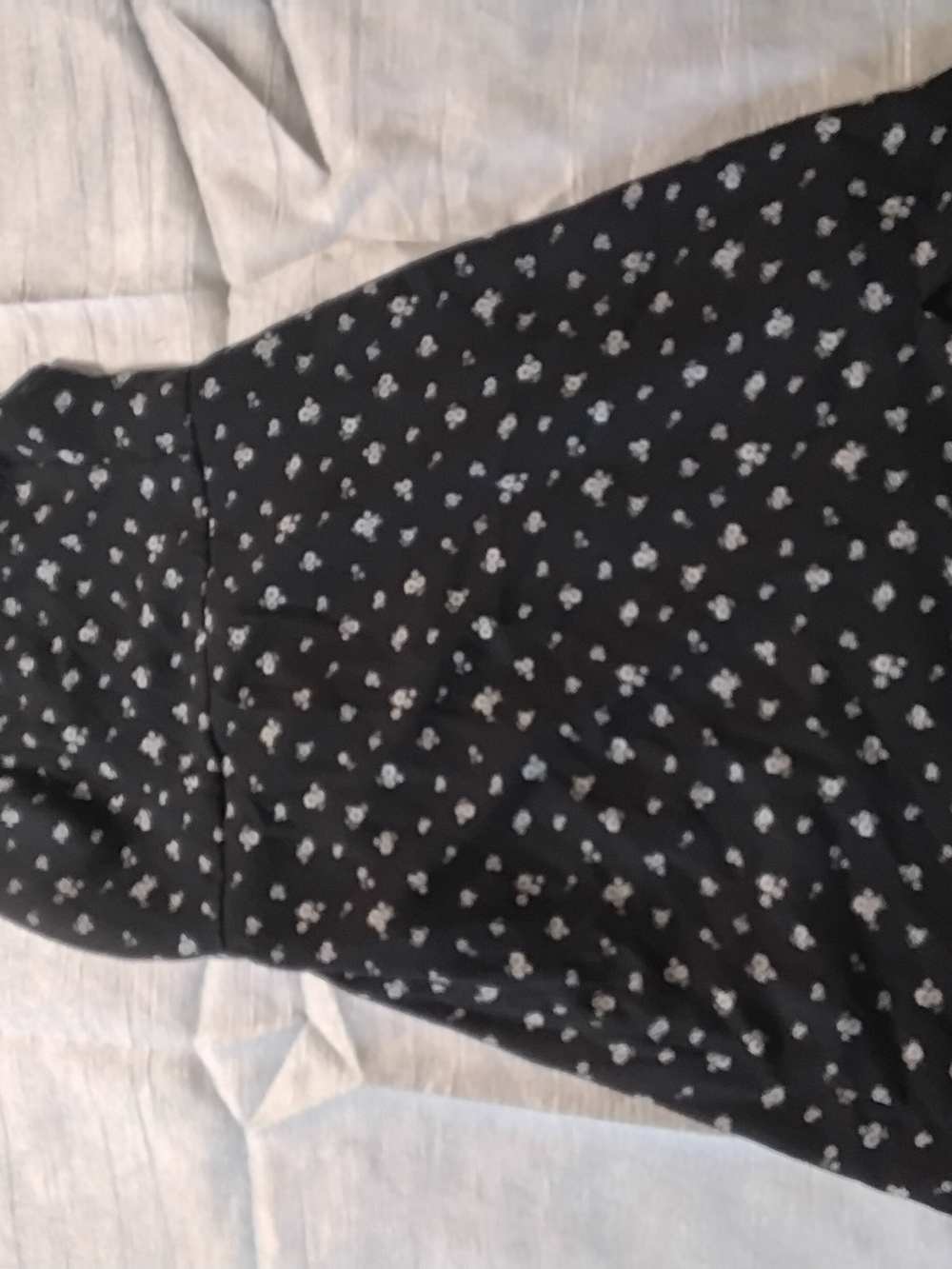 Hollister Black Dress with Subtle Green Floral Accents